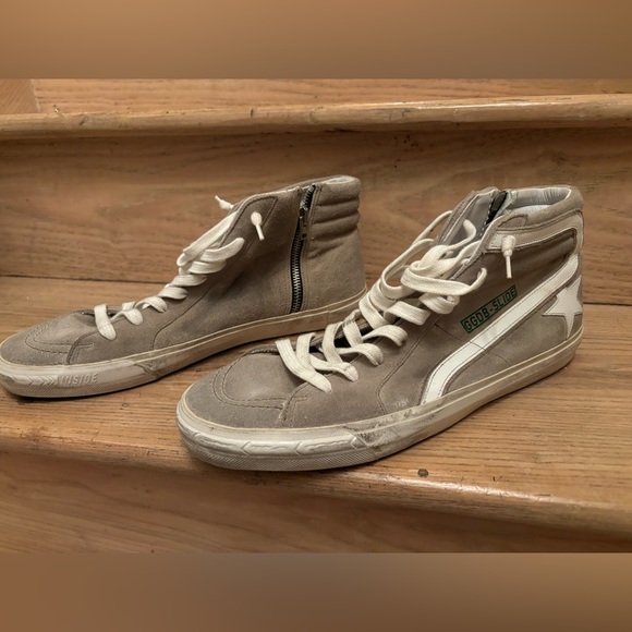 Price ⬇️: Authentic Golden Goose Hi-Top Slides - Tan Suede - Men’s 11US/44EU - Picture 5 of 14